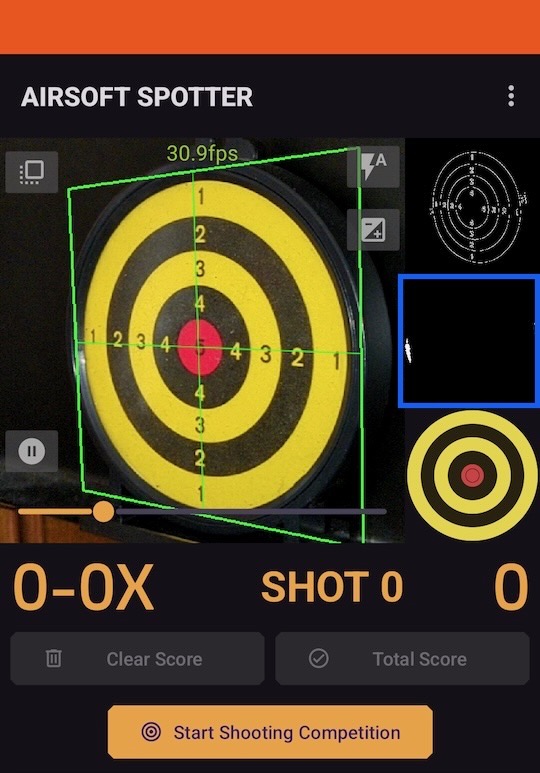 ターゲット白黒画像の位置